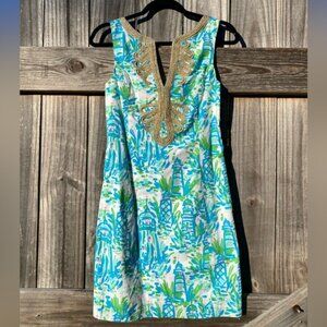 Lilly Pulitzer Colorful Lighthouse print Sleeveless Dress